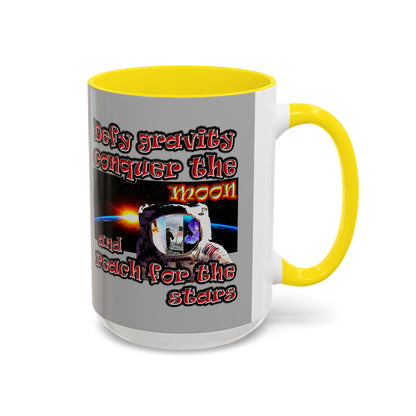 defy conquer reach - Accent Mug (light grey)