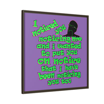 noticed you noticing - framed canvas art (light purple)