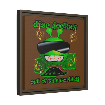 disc jockey - framed canvas art (brown)
