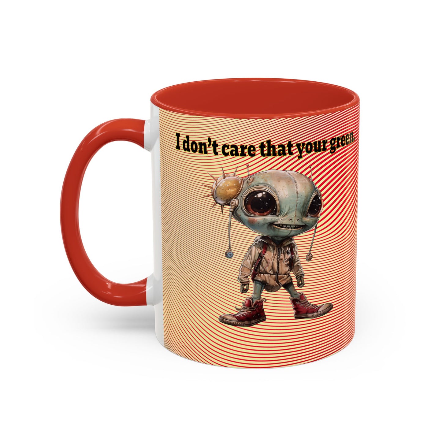I don't care that your grey - Accent Mug (yellow-orange wave)