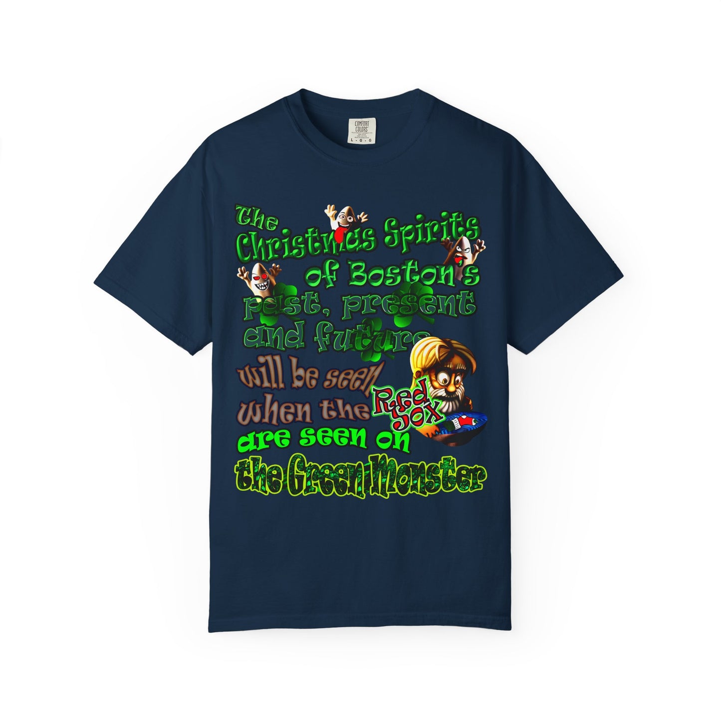 christmas spirits of boston - Unisex Garment-Dyed T-shirt