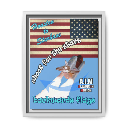 shoot for the stars - framed canvas art (light blue)