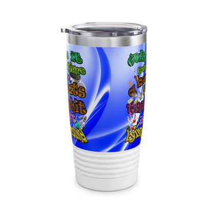 the bum's shit - Ringneck Tumbler, 20oz (blue-white wave)