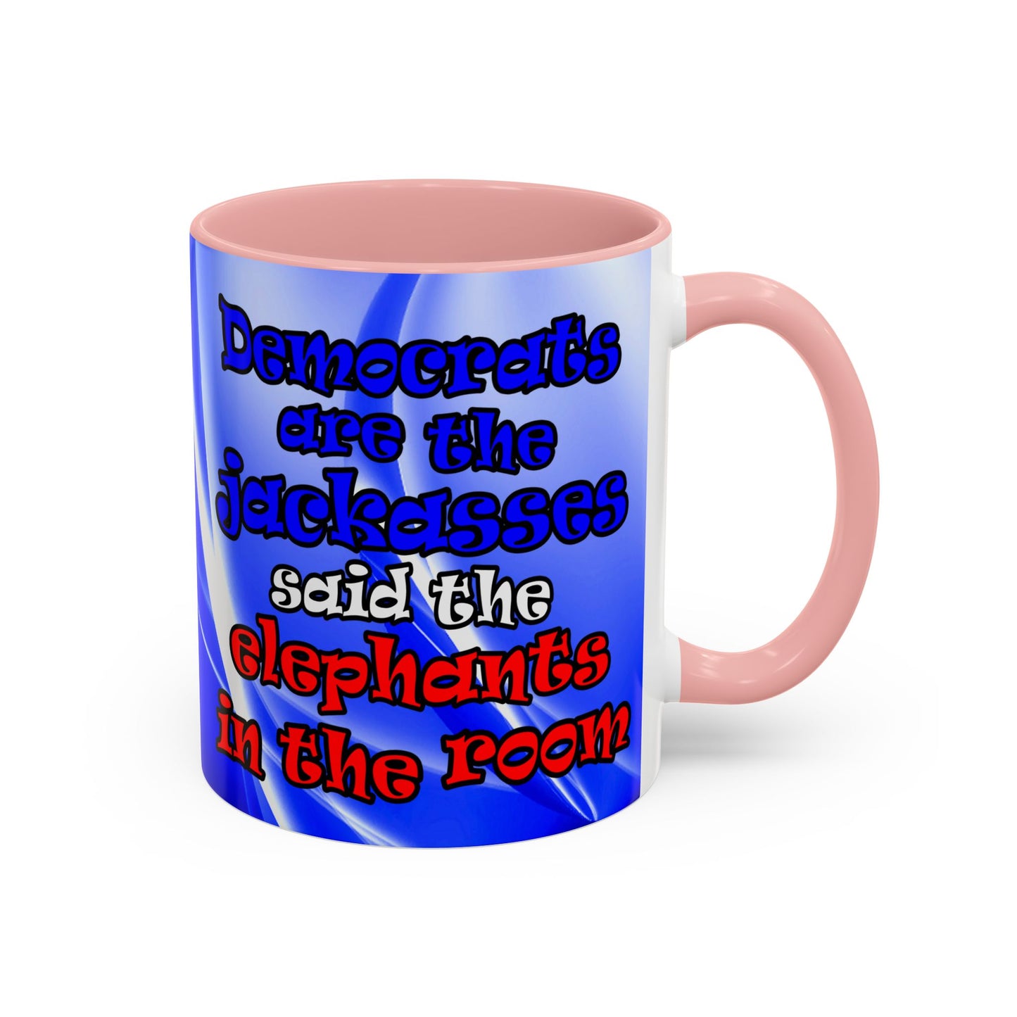donkeys and elephants - Accent Mug (blue-white wave)