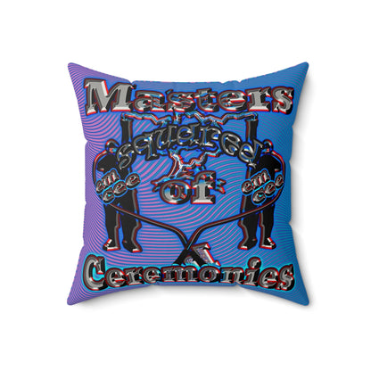 em cee squared - Faux Suede Square Pillow - (light blue-purple wave)