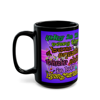 the bum's shit - Black Mug (purple-pink wave)