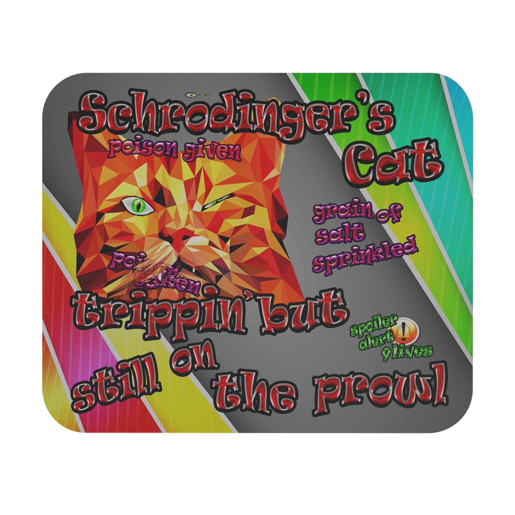 schrodinger's cat - Mouse Pad (Rectangle) (rainbow split)