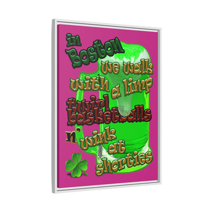 celtics logo - framed canvas art (pink)