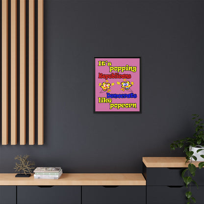popping like popcorn - framed canvas art (light pink)