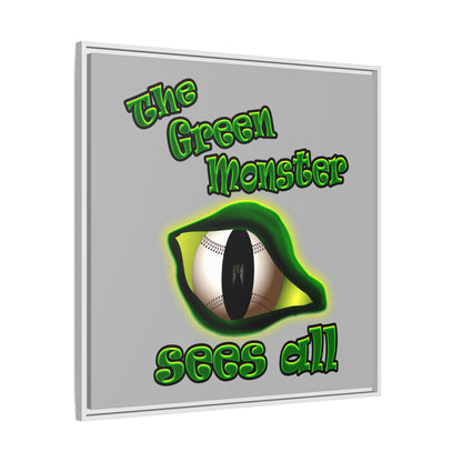 green monster - framed canvas art (light grey)