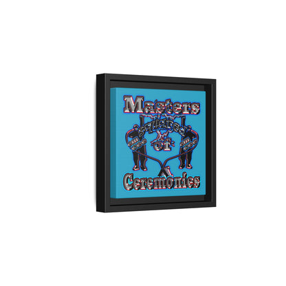 em cee squared - framed canvas art (turquoise)