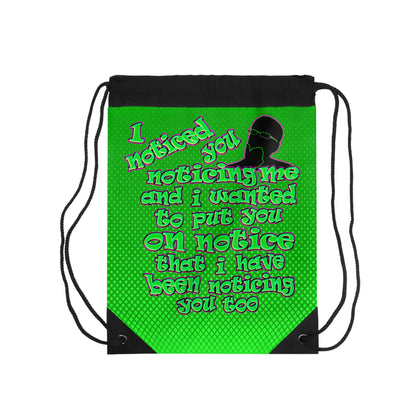 noticed you noticing - Drawstring Bag (logo green)
