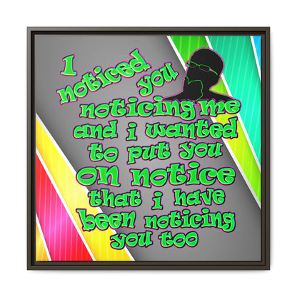 noticed you noticing - framed canvas art (rainbow split)