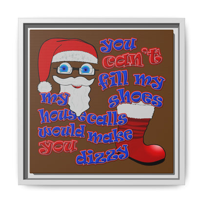 santa's shoes - framed canvas art (brown)