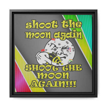 shoot the moon again - framed canvas art (rainbow split)