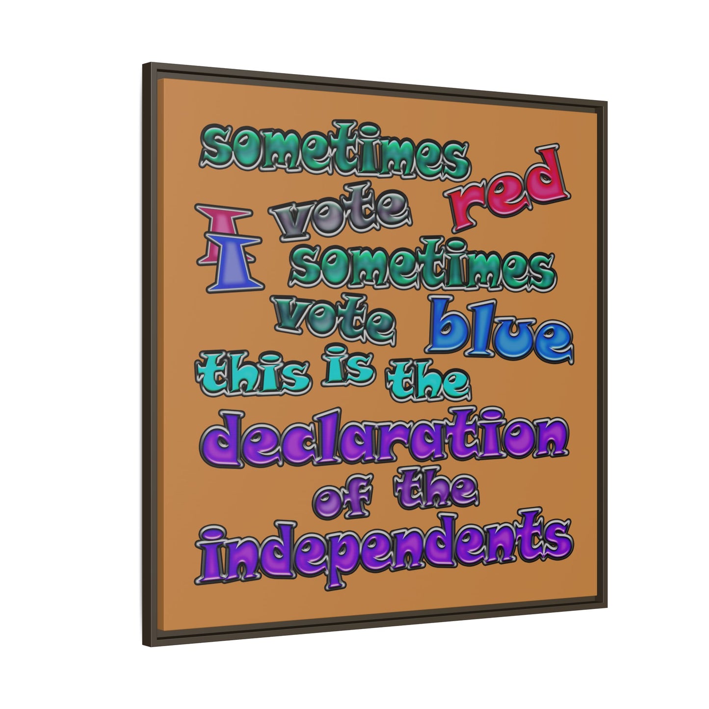 declaration of the independents - framed canvas art (light brown)