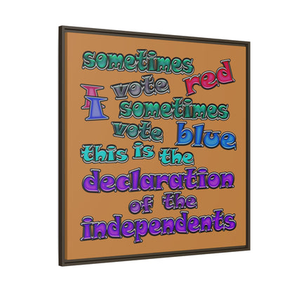 declaration of the independents - framed canvas art (light brown)