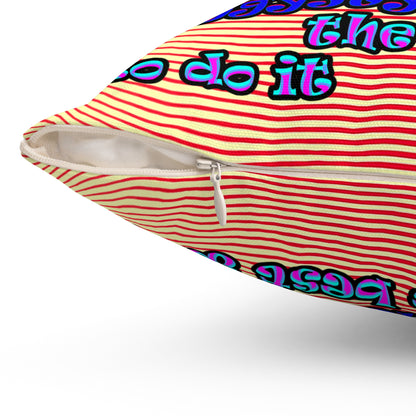 doggystyle - Spun Polyester Square Pillow - (yellow-orange wave)