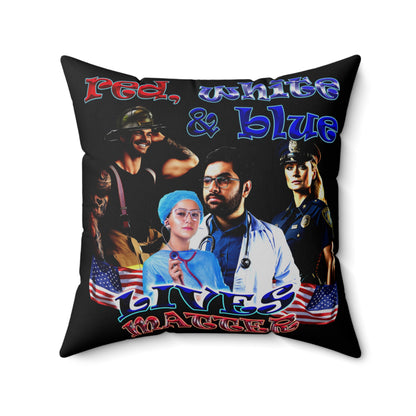 rw&b lives matter - Spun Polyester Square Pillow - (black)