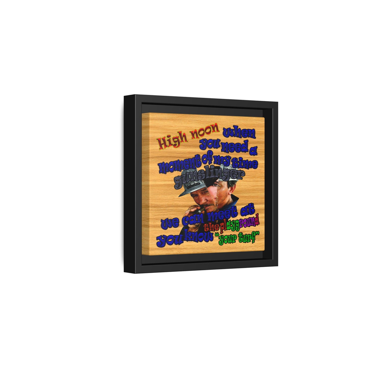 high noon - framed canvas art (butterscotch wood finish)