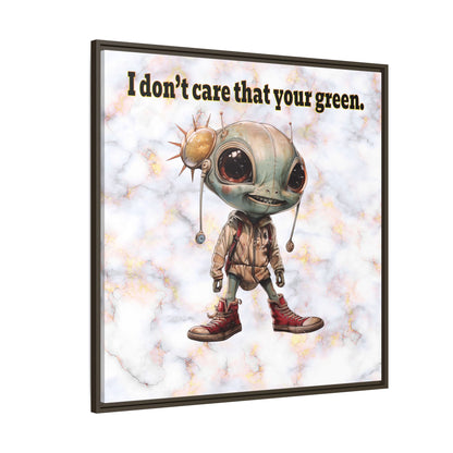 I don't care that your green - framed canvas art (white marble)