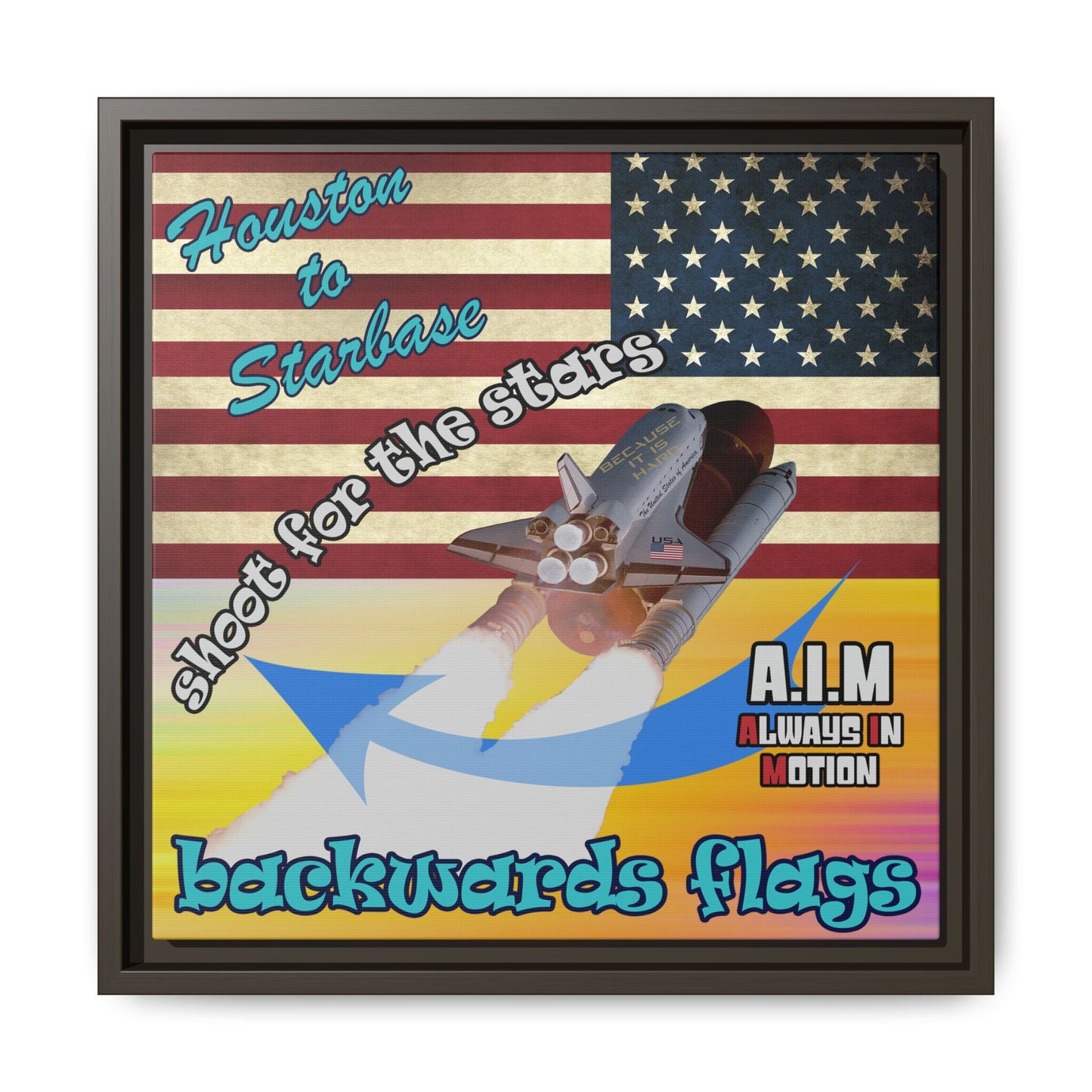 shoot for the stars - framed canvas art (color blur)