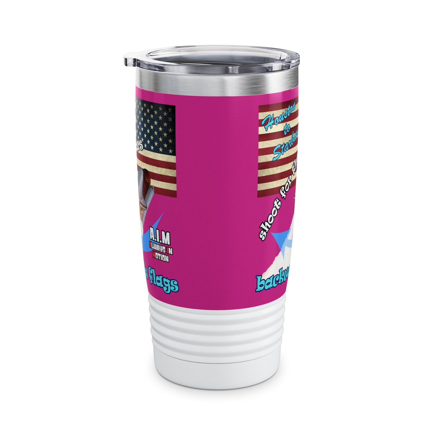 shoot for the stars - Ringneck Tumbler, 20oz (pink)