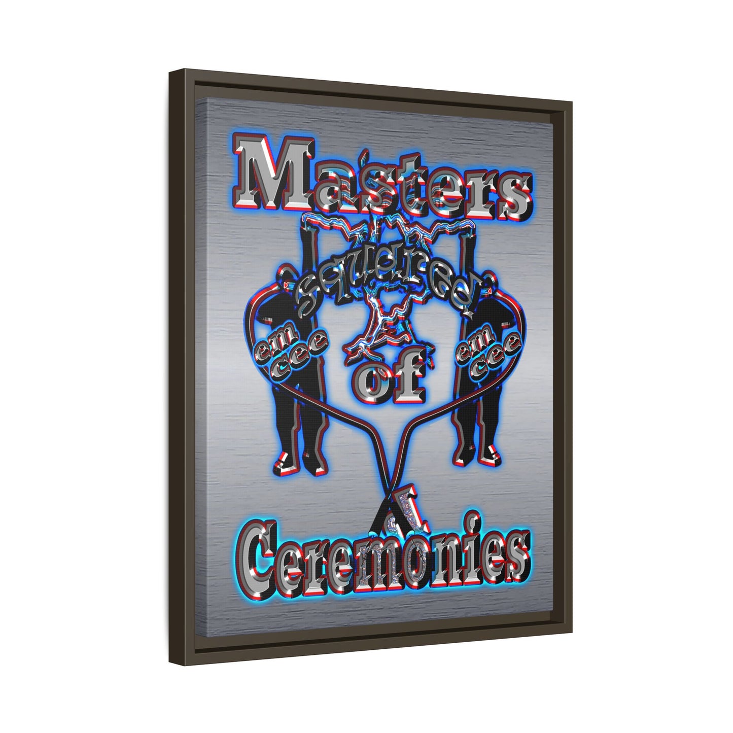 em cee squared - framed canvas art (brushed nickel)