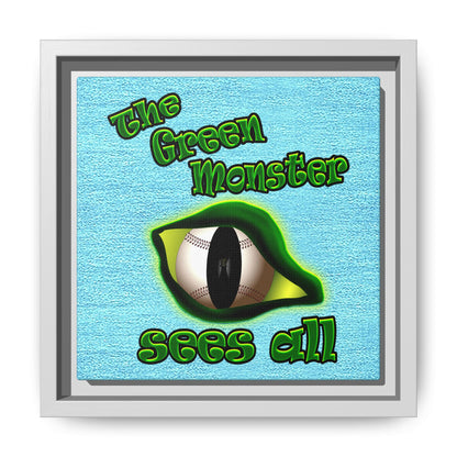 green monster - framed canvas art (faded blue)
