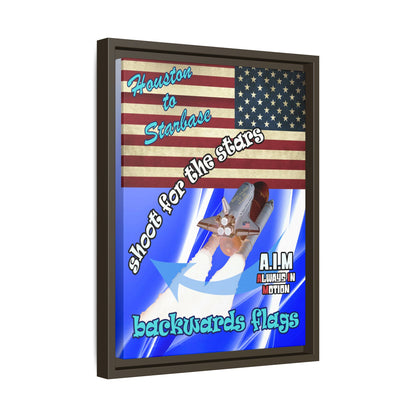 shoot for the stars - framed canvas art (blue-white wave)