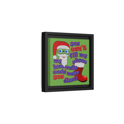 santa's shoes - framed canvas art (green)