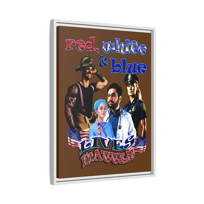 rw&b lives matter - framed canvas art (brown)