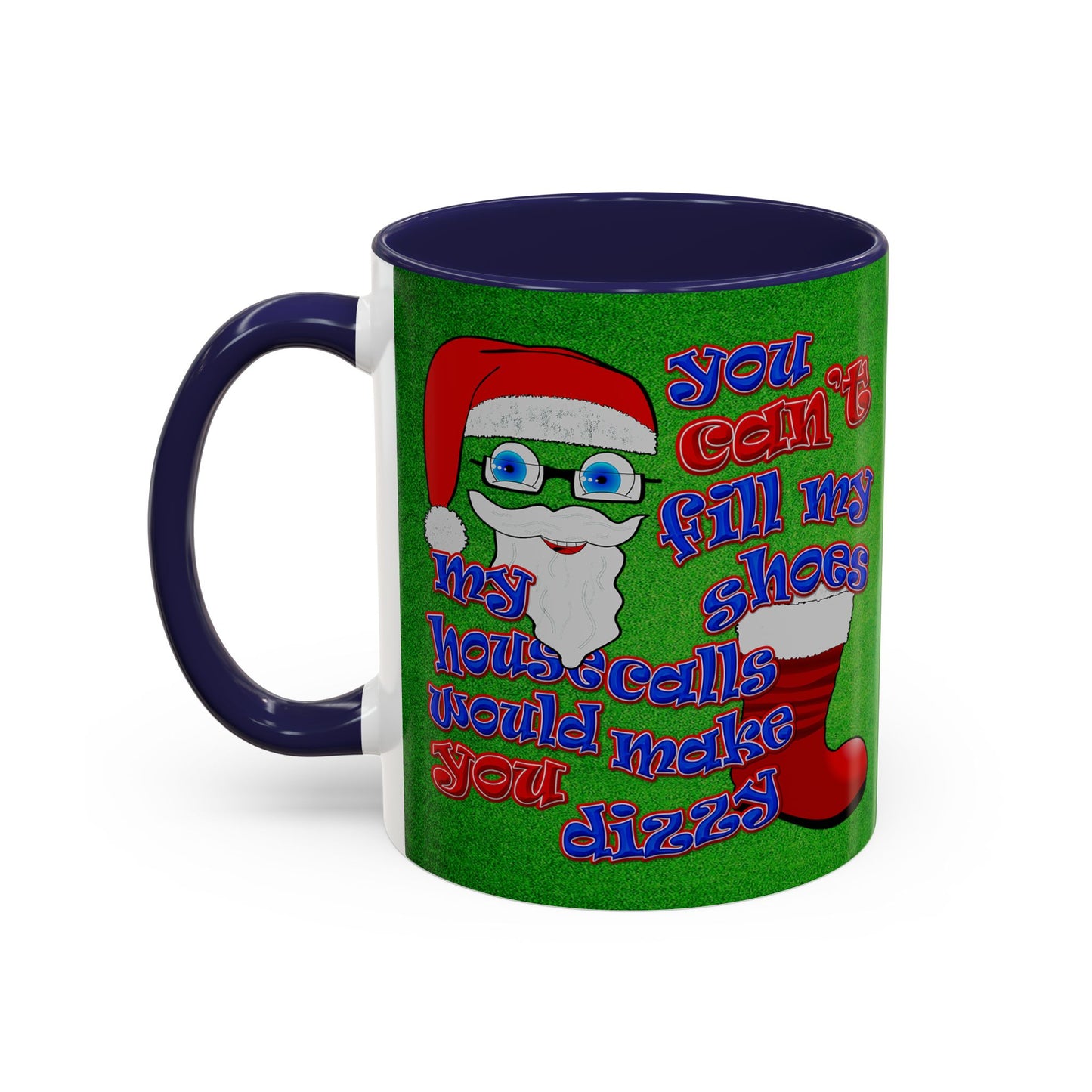 santa's shoes - Accent Mug (green turf)