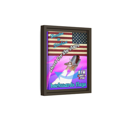 shoot for the stars - framed canvas art (purple-pink wave)