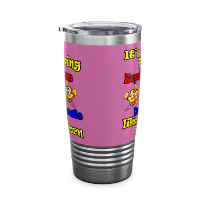 popping like popcorn - Ringneck Tumbler, 20oz (light pink)