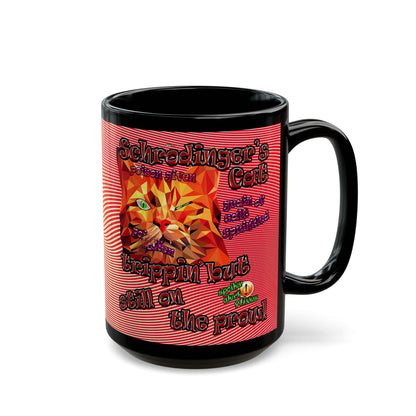 schrodinger's cat - Black Mug (yellow-orange wave)