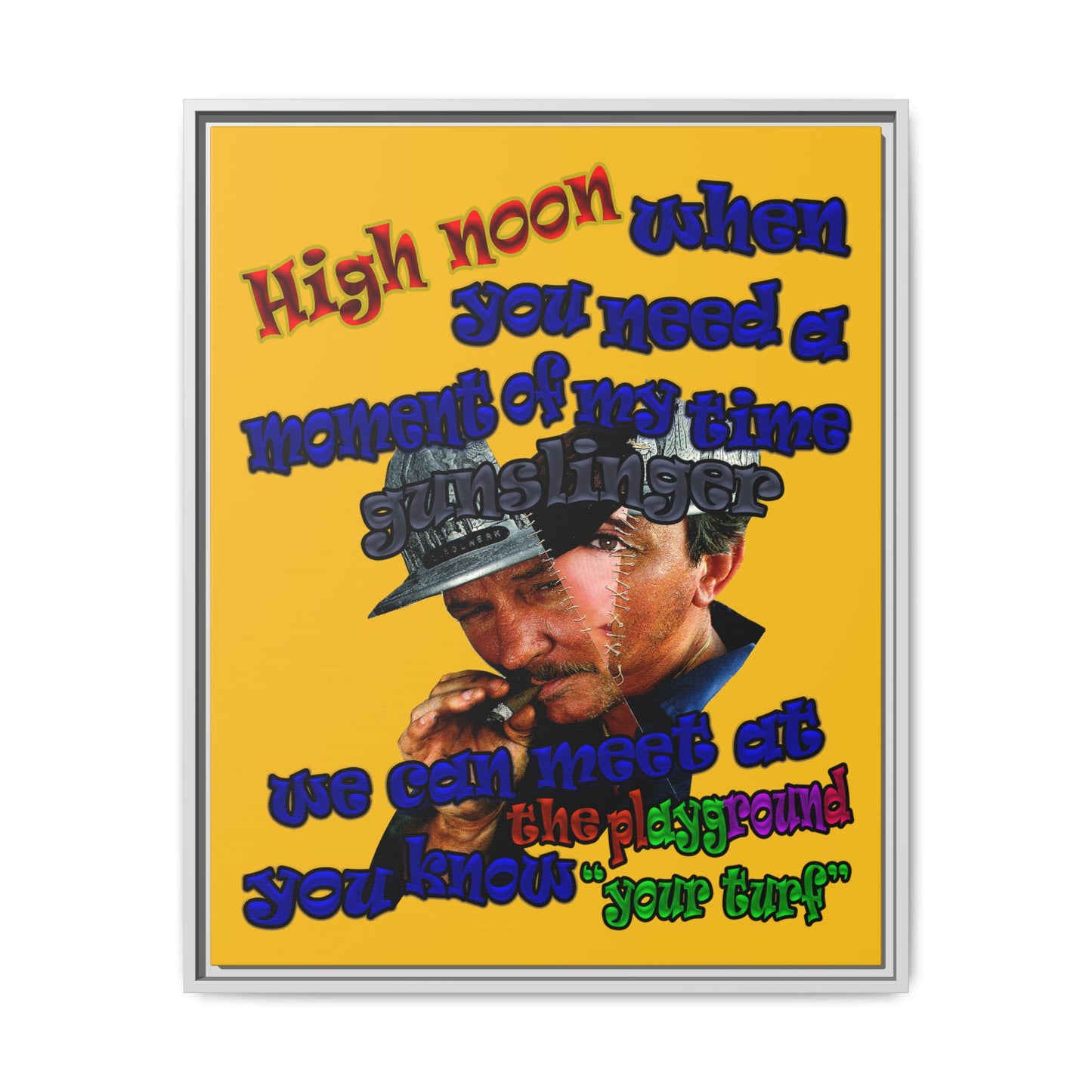 high noon - framed canvas art (yellow)