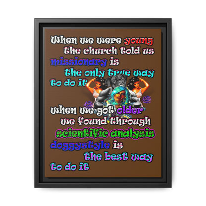doggystyle - framed canvas art (brown)