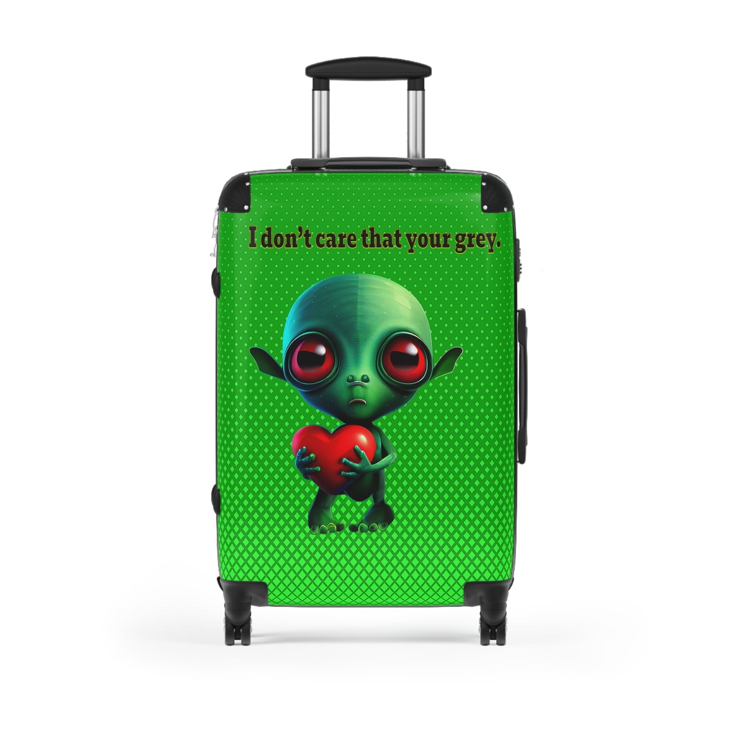 I don't care that your grey - Suitcase (logo green)