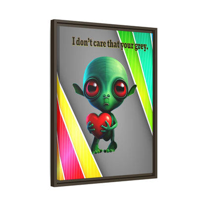 I don't care that your grey - framed canvas art (rainbow split)