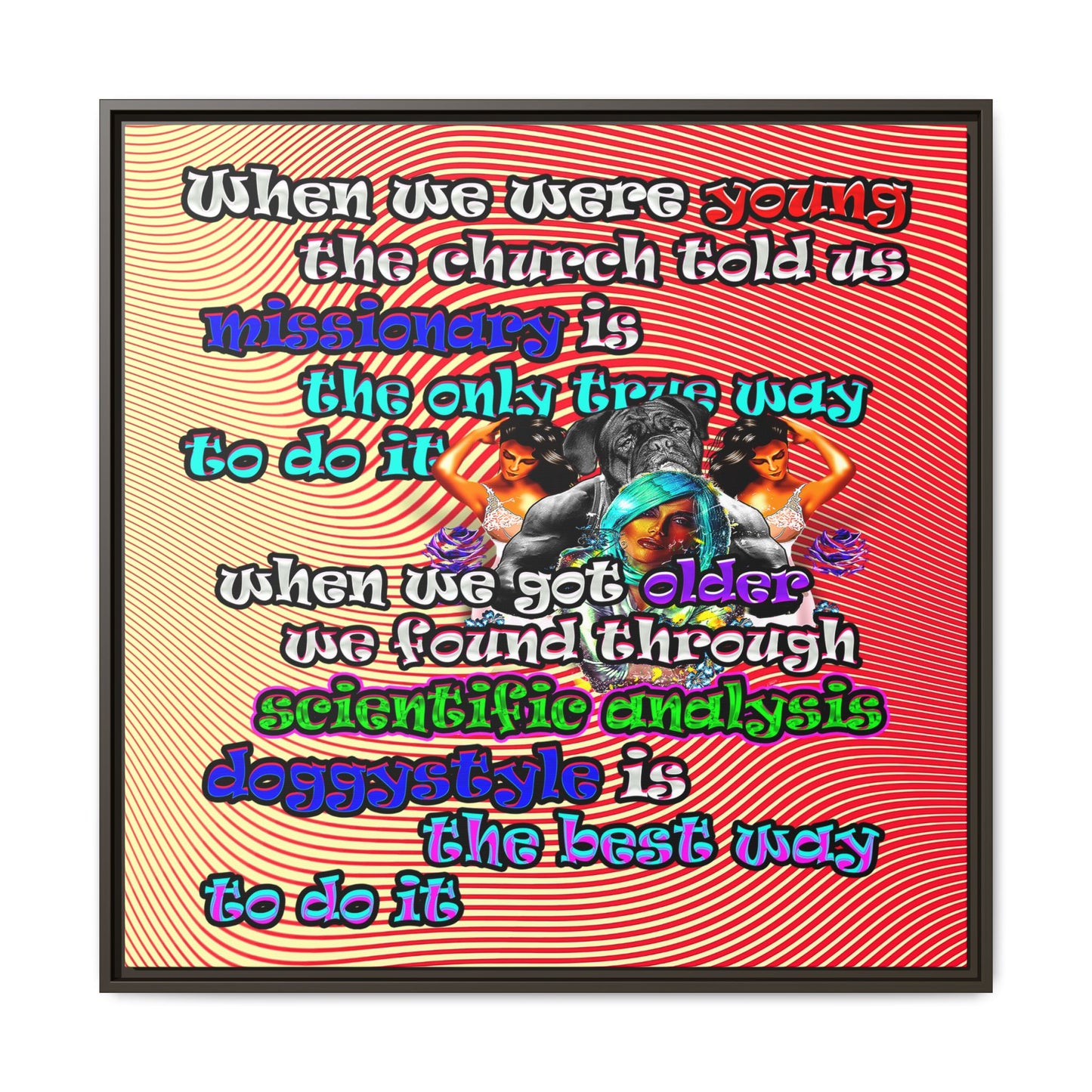 doggystyle - framed canvas art (yellow-orange wave)