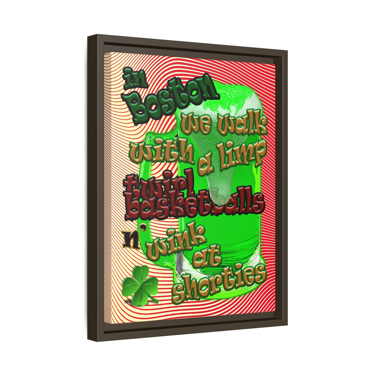 celtics logo - framed canvas art (yellow-orange wave)