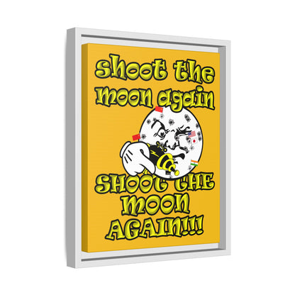 shoot the moon again - framed canvas art (yellow)