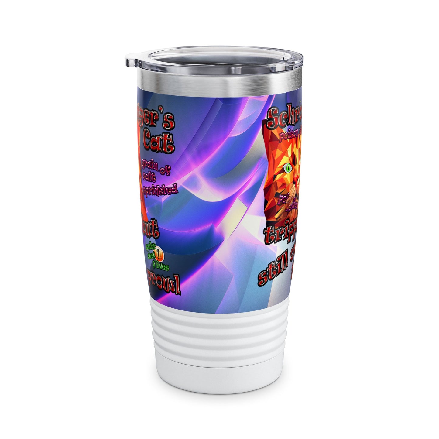 schrodinger's cat - Ringneck Tumbler, 20oz (grey-pink wave)