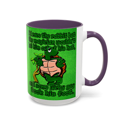 turtle race - Accent Mug (green turf)