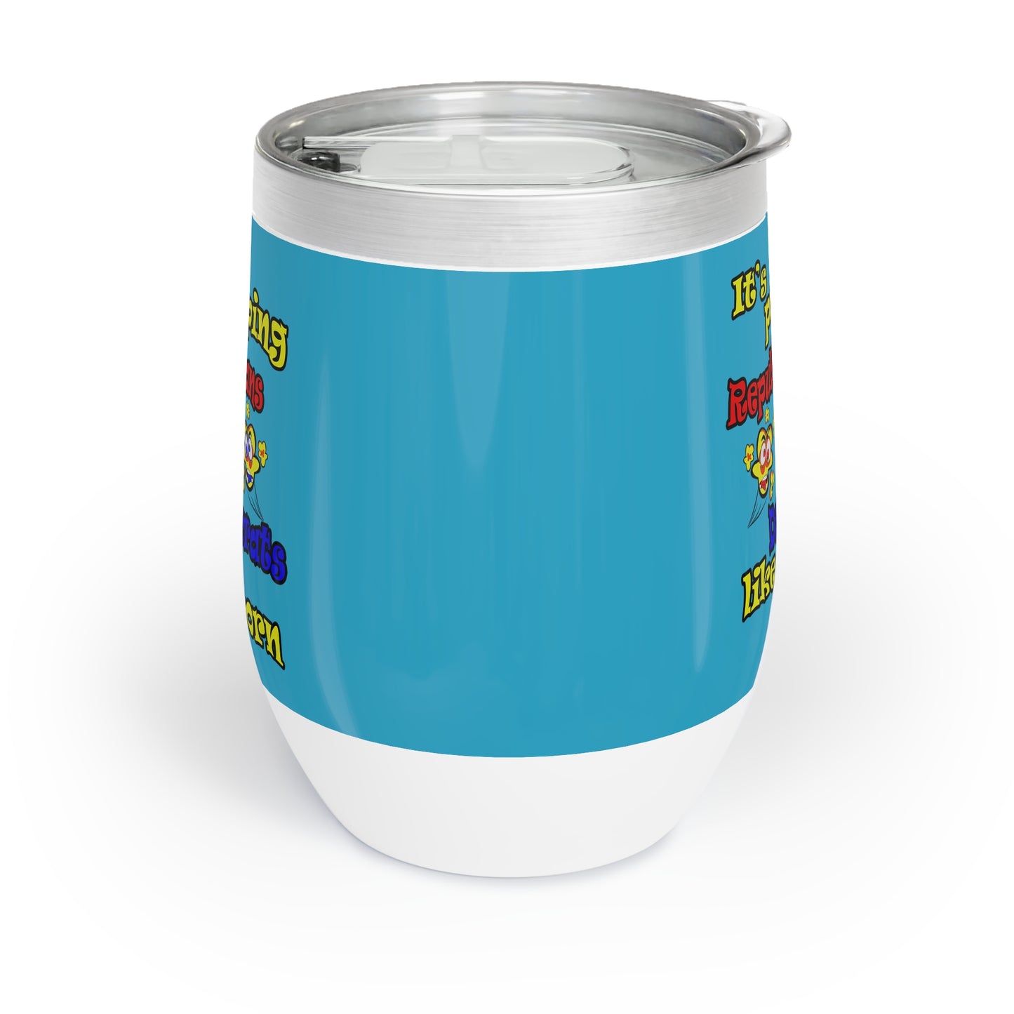 popping like popcorn - Chill Wine Tumbler (turquoise)