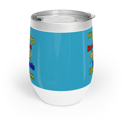 popping like popcorn - Chill Wine Tumbler (turquoise)