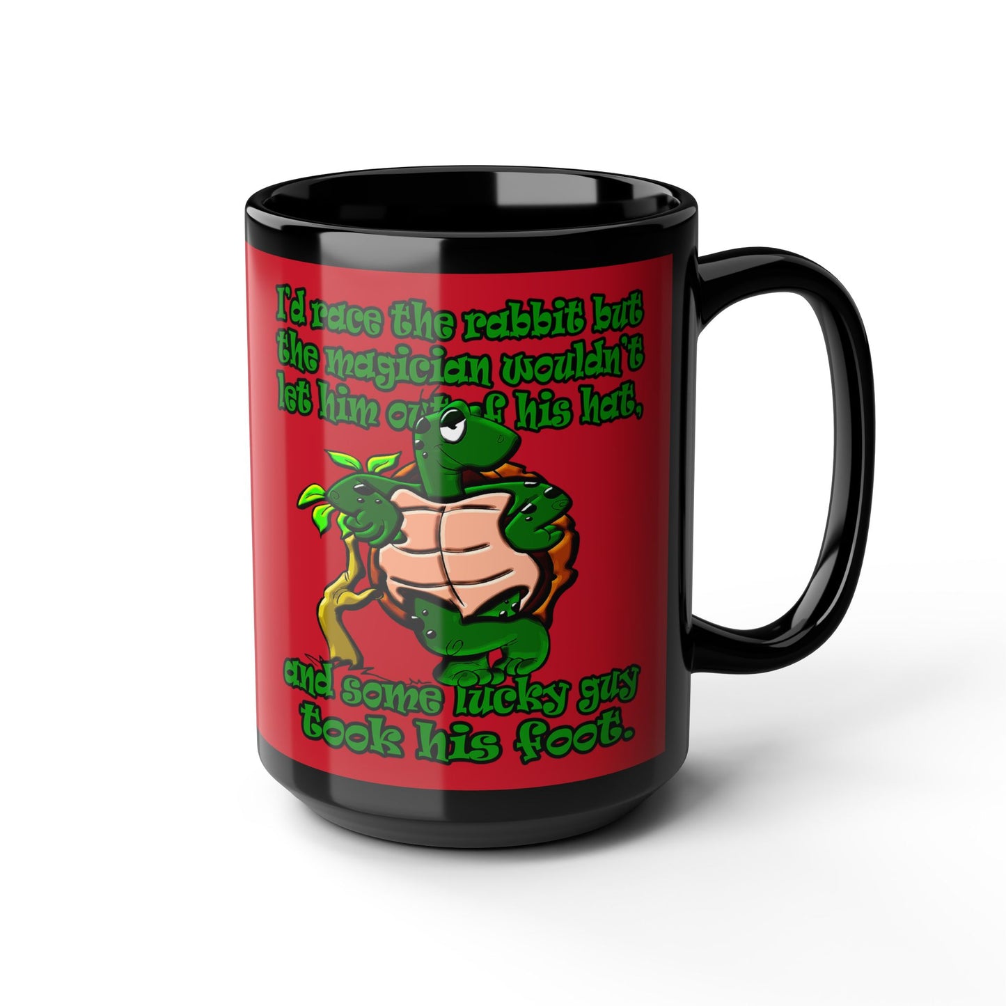 turtle race - Black Mug (dark red)
