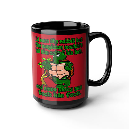 turtle race - Black Mug (dark red)