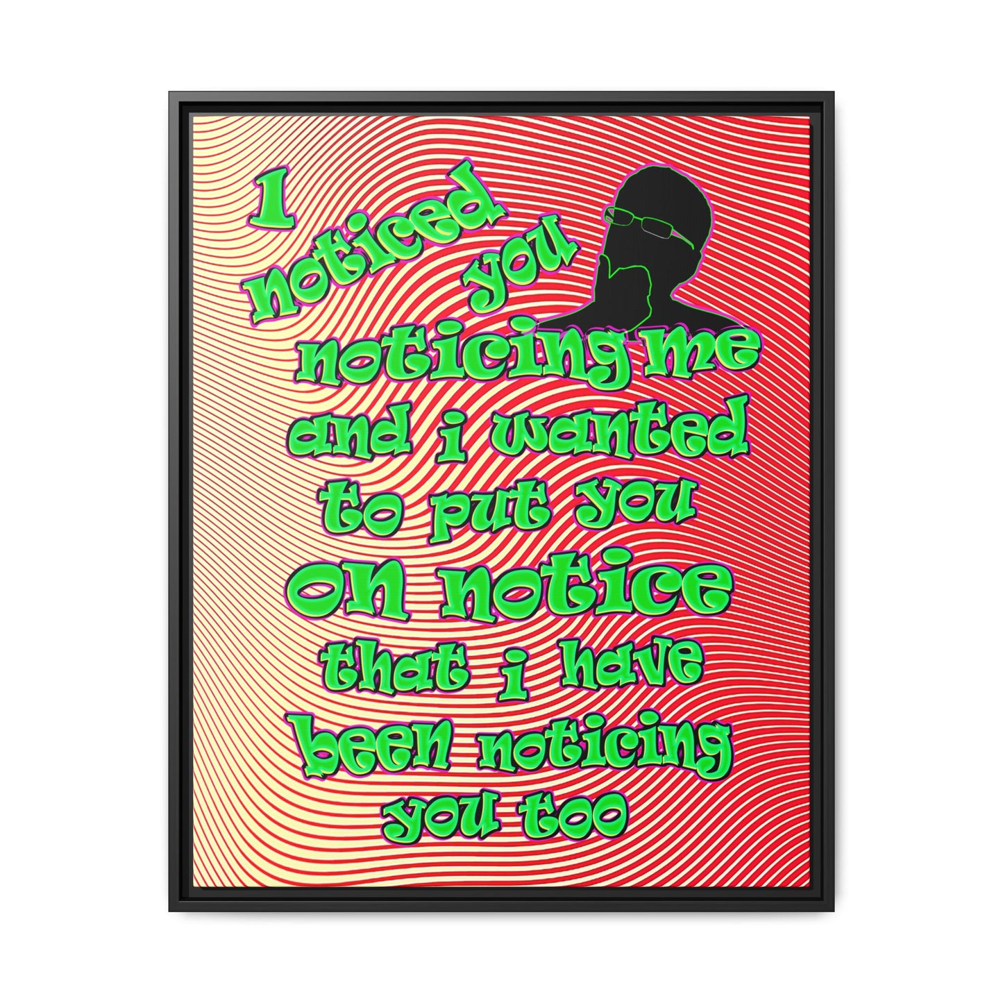 noticed you noticing - framed canvas art (yellow-orange wave)